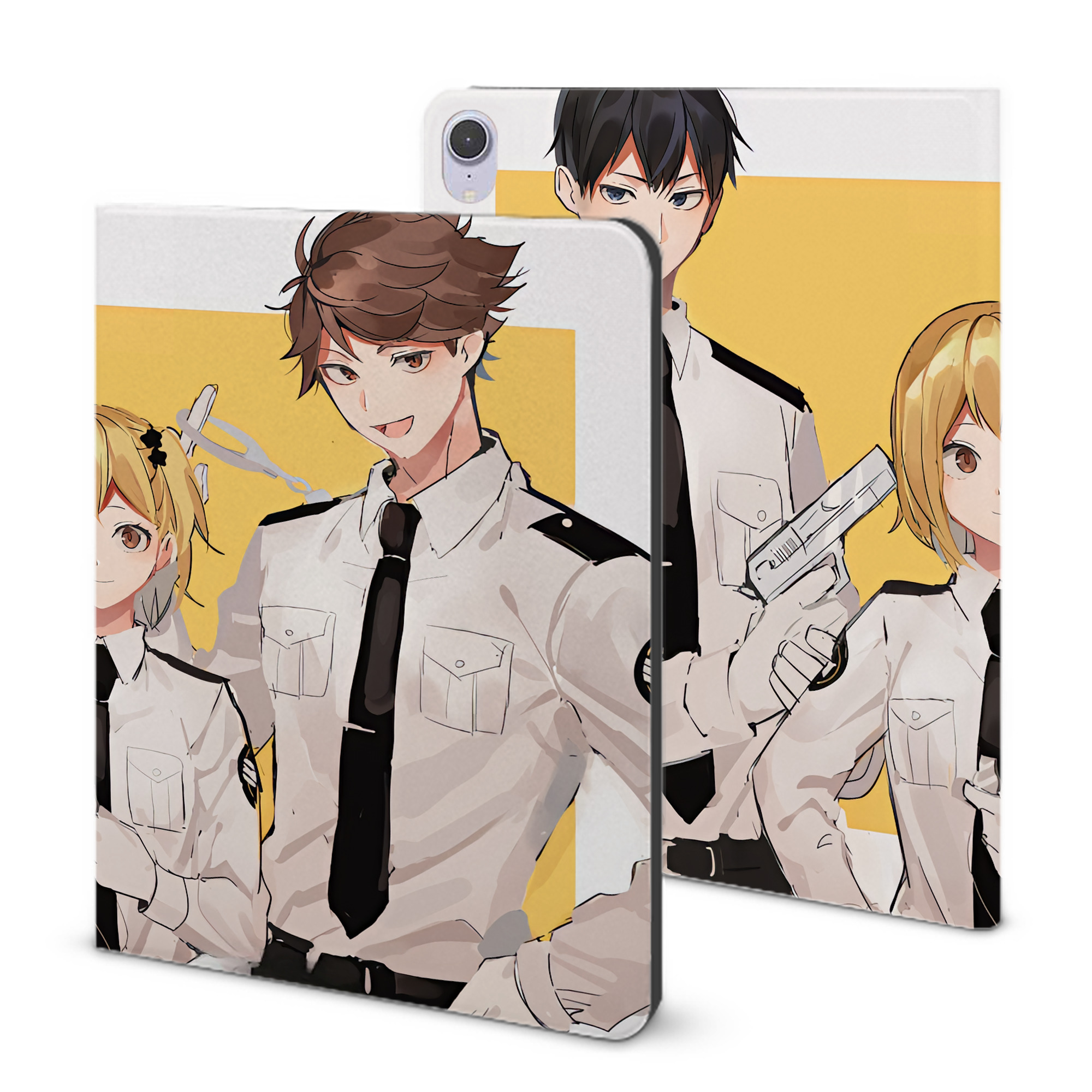（画像用） ハイキュー!! Haikyu!! IPad ケース ブック型 PUレザー TPU 耐衝撃 軽量 薄型 ペン収納なし 全面保護 IPad 各モデル対応